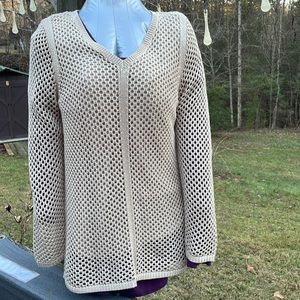 Croft & Barrow Tan Netted Sweater